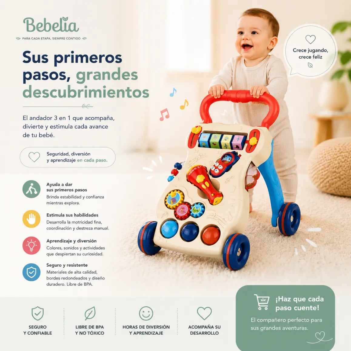 Andador para Bebé con Juguetes